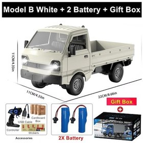 Resim Uzaktan Kumanda Rc Araba Simülasyon Drift Tırmanma Kamyon Led Işık Kargo Yük Model B White 2b Box Beyaz 