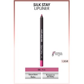 Resim Note Cosmetics Silk Stay Lipliner Suya Dayanıklı İpeksi Dudak Kalemi 06 Pink 