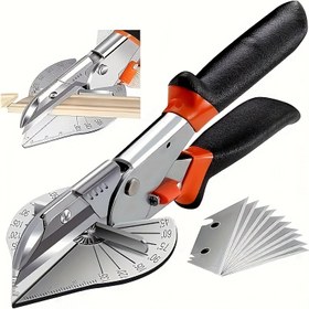 Resim 45-135 Derece Çok Açılı Kesici El Aleti Yumuşak Ahşap Kesici Siyah Ayarlanabilir Açılı Kesici Plastik, PVC ve Kalıplama Trim Kesimi için 