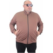 Resim Mocgrande Büyük Beden Basic Mevsimlik Fermuarlı Sweatshirt 22750 Taba-Taba 