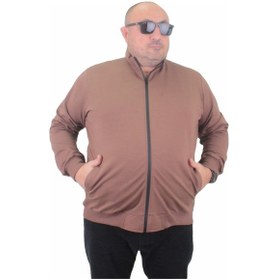 Resim Mocgrande Büyük Beden Basic Mevsimlik Fermuarlı Sweatshirt 22750 Taba-Taba 