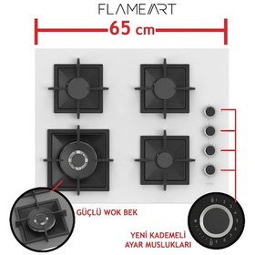 Resim Ferre Flameart SC Serisi SC406-WFA - XE63CB - D078 Beyaz Ankastre Set 