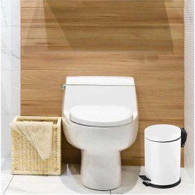 Resim Şık Beyaz Paslanmaz Çöp Kovası 5 Litre, Ev, Ofis, Mutfak, Banyo ve Balkon Için Uygun 