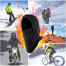 Resim Homy Life Rüzgar Geçirmez Polar Kapüşonlu Şapka Bere Motosiklet Balaklava Atkı Boyunluk Kar Maske Balaclava 