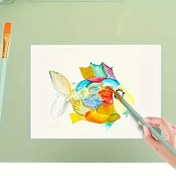 Resim 1 Set, Silikon Boyama Matı-50.8cm X 40.64cm Silikon Sanat Matı, 1 Kalem Tutucu ve On Boya Fırçası ile - Temizlemesi Kolay Silikon El Yapımı Mat, Temizleme Kupası Renk Ayırıcı ile, Pembe/Mavi/Yeşil, Halloween, Noel, Paskalya, Şükran Günü için Mükemmel 