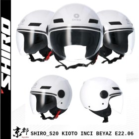 Resim Shiro Kioto Jet Motosiklet Kaskı Xl Beden Inci Beyaz 