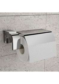 Resim Ahlez Premium Ikili Bornoz Askılık Kapaklı Kağıtlık Ikili Set Krom 