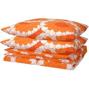 Resim Çift Kişilik Nevresim Seti, Turuncu, 240x220/50x60 Cm 3 Adet 