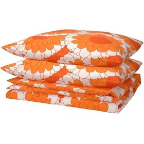 Resim Çift Kişilik Nevresim Seti, Turuncu, 240x220/50x60 Cm 3 Adet 