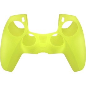 Resim Sony Playstation 5 Konsolu İçin Data Frog Koruyucu Kılıf Düz Renk Kaymaz Silikon Kapak - Sarı 