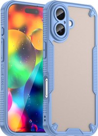 Resim iPhone Uyumlu 17 Zırh Cam Pc Hibrit Tpu Telefon Kasası İçin Mavi 