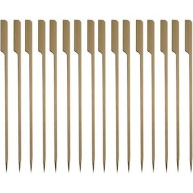 Resim Ahşap Yassı Tutamaklı Saplı Çöp Şiş 100'lü 15 CM 