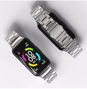 Resim Sones Huawei Band 6 / Honor Kordonu 6/7 Mıjobs Üç Suş Paslanmaz Çelik Metal Tokalı Saat Kordonu 