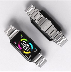 Resim Sones Huawei Band 6 / Honor Kordonu 6/7 Mıjobs Üç Suş Paslanmaz Çelik Metal Tokalı Saat Kordonu 
