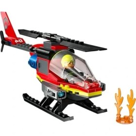 Resim Esranın Dünyası Pilot Minifigürü Içeren Itfaiye Helikopteri Seti, 85 Parça ile 5 Yaş ve Üzeri Için Eğlenceli Oyun 