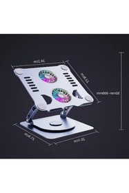 Resim markentegra 360 Derece Dönebilir Alüminyum Laptop Standı - Çift Fanlı 