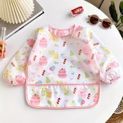 Resim 1 adet Su Geçirmez Kapüşonlu Önlük, Ayarlanabilir Çıtçıtlı Kapatma, Polyester Elyaf, Unisex Beslenme Önlüğü, Kolay Temizlenir 
