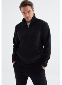 Resim Tommy Life Lacivert Yarım Fermuar Dik Yaka Lastik Paça Polar Erkek Eşofman Takımı - 85159 Lacivert 