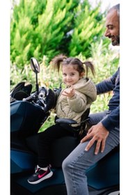 Resim Yamaha X-MAX Motosiklet Çocuk Koltuğu ,Emniyet Kemerli, Siyah Deri, Kollu, 3-8 Yaş Arası, Hediyeli 
