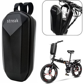 Resim Elektrikli Scooter Bisiklet Çantası Ön Asma Gidon Çanta Su Geçirmez 