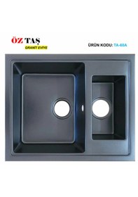 Resim Öztaş TA-60a Granit Mutfak Eviye Antrasit Tek Gözlü 485 x 595 MM 