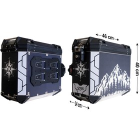 Resim GP KOMPOZİT DSN04 Universal 40 lt x 2 Desenli Alüminyum Motosiklet Yan Çanta Seti 