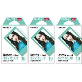 Resim Fujifilm Instax Mini Sky Blue Edition 10x3 Film Seti 