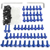 Resim Stellar3 158 Adet Evrensel Motosiklet Kaporta Vidaları Somun Seti Moto Vücut Çalışması Cıvata Vida Yamaha Yzf R1 R6 R3 2004 - 2008 (Mavi) (Yurt Dışından) 