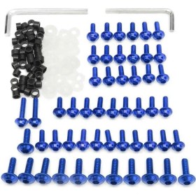 Resim Stellar3 158 Adet Evrensel Motosiklet Kaporta Vidaları Somun Seti Moto Vücut Çalışması Cıvata Vida Yamaha Yzf R1 R6 R3 2004 - 2008 (Mavi) (Yurt Dışından) 