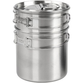 Resim Halın Çok Fonksiyonlu 304 Paslanmaz Çelik Tencere Seti Açık Pişirme Su Isıtıcısı Tava Kamp Tencere Çaydanlık Bpa İçermez, Fda Sertifikalı Çok Renkli Çok Renkli 