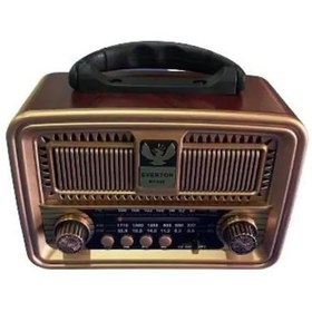 Resim Everton RT-825 Bluetooth-USB-SD-FM Şarjlı Nostaljik Radyo Solar Güneş Panelli 