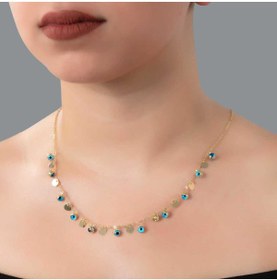 Resim Altınbeyi Pullu Gözlü Zincir Kolye 14 Ayar Altın 6.50 gram 