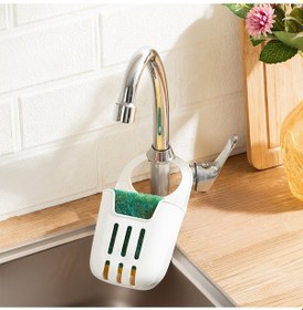 Resim Porsima Org-319-1 Pratik Askılı Silikon Bulaşık Süngerlik Düzenleyici - Bulaşık Süngeri - Beyaz Beyaz 