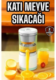 Resim Katı Meyve Sıkacağı Taşınabilir Usb Şarjlı Pratik Paslanmaz Çelik Bıçaklı Çok Renkli 