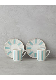 Resim English Home Serenade Bone Porselen 4 Parça 2 Kişilik Kahve Fincan Takımı 90 Ml Mavi Gold Altın - Mavi 