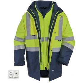 Resim Glp Oxford 5+1 Reflektörlü Içi Çıkmalı Kışlık Parka Mont Sarı Lacivert Lacivert-Sarı 