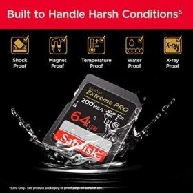 Resim Hype Store Extreme Pro Sdxc Uhs-I Hafıza Kartı 64 GB (V30, Aktarım Hızı 200 Mb/sn, U3, 4K UHD Videolar, Quickflow Teknolojisi, Isıya Dayanıklı) 