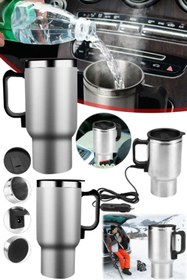 Resim Utelips 450ml Paslanmaz Çelik Araba Karavan Kettle Termos Bardak Otomatik Su Isıtıcı Kapaklı Araba Kamp Doğa 