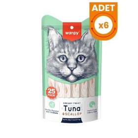 Resim Wanpy Ton Balıklı ve Deniz Taraklı Sıvı Kedi Ödülü 1 Adet 25x14 Gr 