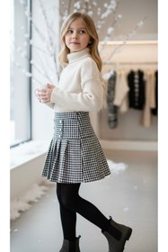 Resim Minimoda Kids Kız Çocuk Kazayağı Desenli Etek 
