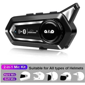 Resim 1/2x Bluetooth Motosiklet Interkom Kask Kulaklık İntercomunicador Moto 2 Rider Single Pack 