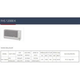 Resim Fujiyama Fhs 12000 K Klasik Hermetik Doğalgaz Sobası 10 Kw 