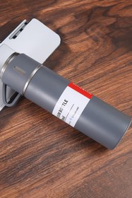 Resim OMZ 3 BARDAKLI TERMOS MUG 450-550 ml İçecek Paslanmaz Çelik Yeşil 12 saat 