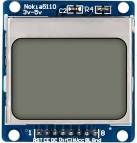 Resim Nokia Uyumlu 5110 84x48 LCD Ekran (Mavi Arka Işıklı) 