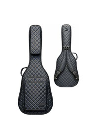 Resim Klasik Gitar Çantası-kılıfı-kalın-gigbag-mavi Kapitoneli-suni Deri 
