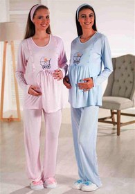 Resim Estiva Micro Viscon Lohusa Pijama Takımı 17374 - Pembe / L 