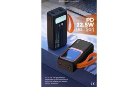 Resim Teknoparkta Simex 30.000 Mah Powerbank 30000 Mah Ekranlı 22.5W Pd Hızlı Şarj Fenerli Kablolu Type C Lighting 