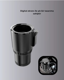 Resim Mey İthalat Araba Bardaklığı Isıtma Soğutma Ayarlı Çakmak Girişli Akıllı Model Siyah 