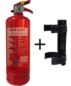 Resim YAN-SAV 1 Kg Yangın Söndürme Tüpü Araç Yangın Tüpü Ev Işyeri Ve Plastik Aparatı 2li Set 