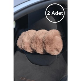 Resim Daisy Kürk Boyun Yastığı Camel 2 Adet 